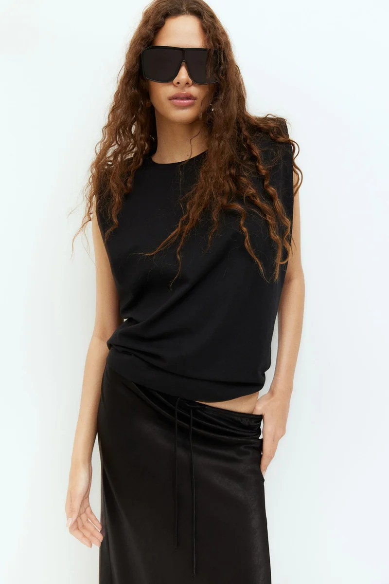 H&M Satin drawstring skirt