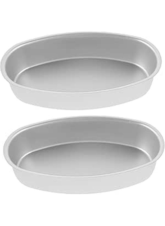 2pcs Oval Cake Baking Molds Non Stick Dishwasher Safe 10 Inch Versatile Home Baking - Image 1