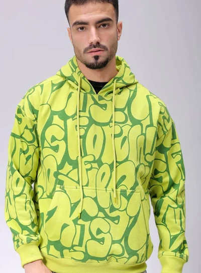 شركة المرآب الهندية Men Relaxed Fit Printed Overhead Hooded Sweatshirt