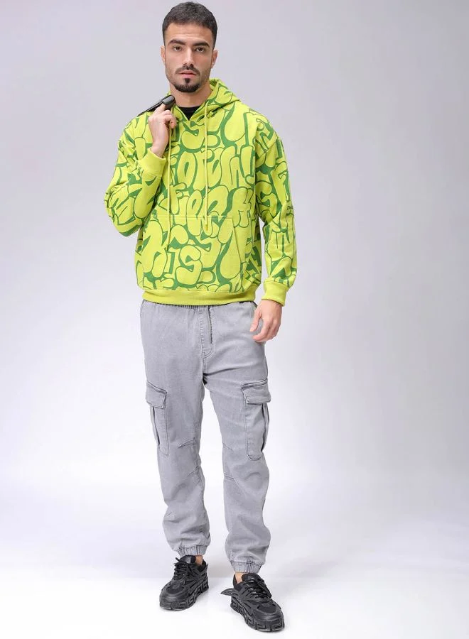 The Indian Garage Co Men Relaxed Fit Printed Overhead Hooded Sweatshirt