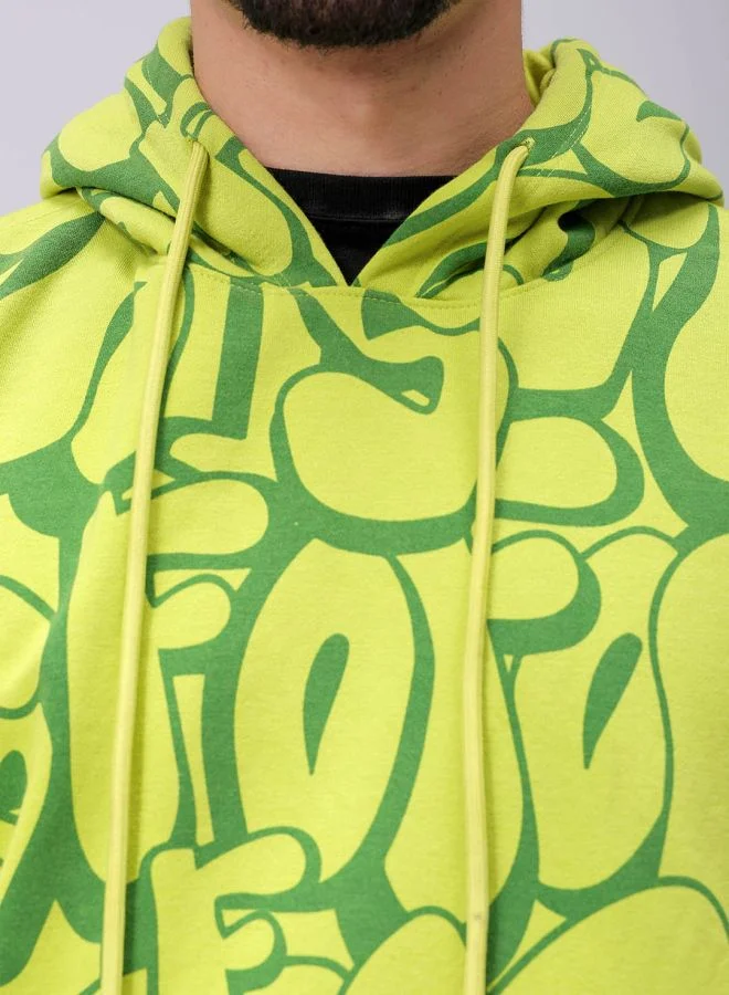 The Indian Garage Co Men Relaxed Fit Printed Overhead Hooded Sweatshirt