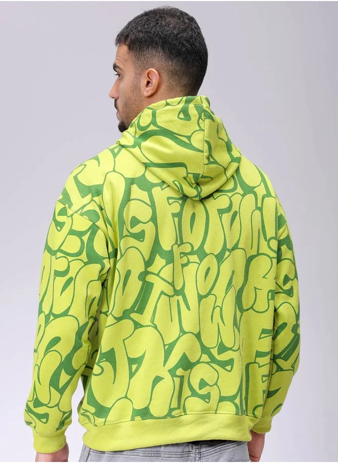 شركة المرآب الهندية Men Relaxed Fit Printed Overhead Hooded Sweatshirt