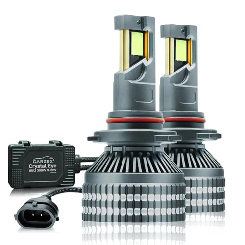 Carzex® Crystal Eye 9012 LED Projector Headlight Bulbs – 300W (150Wx2), 20,000 LM, 6500K Cool White, Super Bright LED for Grand Vitara/Hyryder, Baleno/Glanza, New Dzire 2025 Models RX21 (2pc) - Image 1