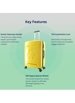 NATIONAL GEOGRAPHIC National Geographic RPET Balance Luggage Sets, Hardshell Durable Lightweight Suitcase 4 Double Wheels TSA Lock 3pcs Travel Trolley Bags Yellow (20+24+28 Inch).  - Image 2