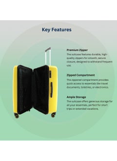 NATIONAL GEOGRAPHIC National Geographic RPET Balance Luggage Sets, Hardshell Durable Lightweight Suitcase 4 Double Wheels TSA Lock 3pcs Travel Trolley Bags Yellow (20+24+28 Inch).  - Image 3