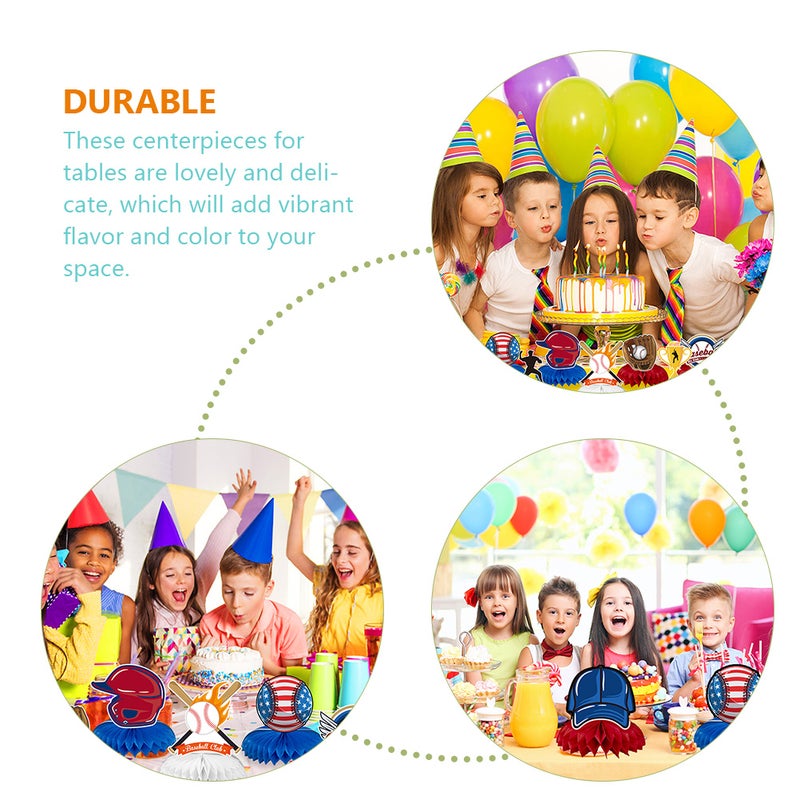Baseball Honeycomb Centerpieces Birthday Party Tabletop Decorations Assorted Color 17x15x5cm 9Pcs - Image 5