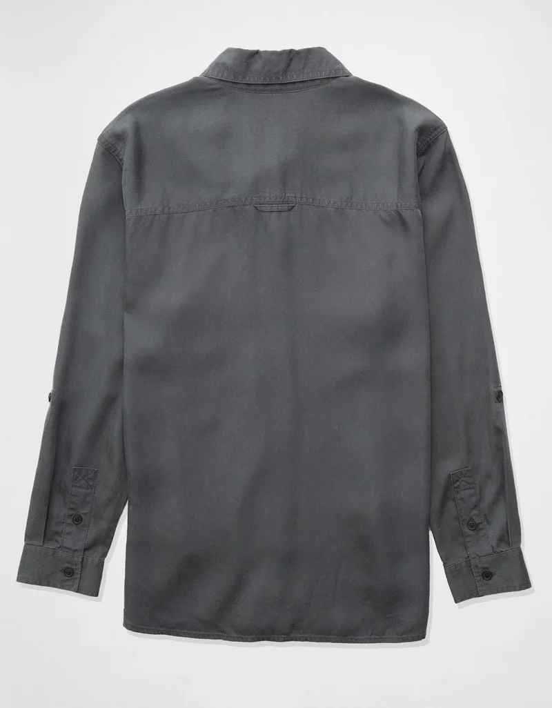 American Eagle AE Bestie Long-Sleeve Button-Up Shirt