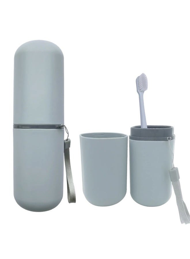 HEIPINIUYE Travel Toothbrush Holder, Toothbrush and Toothpaste Travel Case Portable Toothbrush Holder with Cover for Traveling Bathroom Business Camping School Blue - Image 1