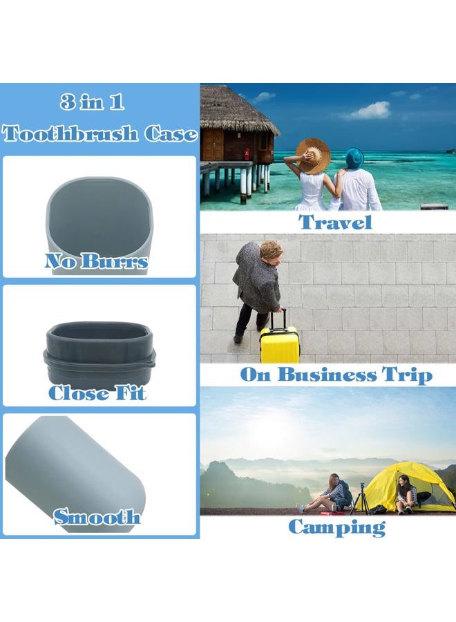HEIPINIUYE Travel Toothbrush Holder, Toothbrush and Toothpaste Travel Case Portable Toothbrush Holder with Cover for Traveling Bathroom Business Camping School Blue - Image 3