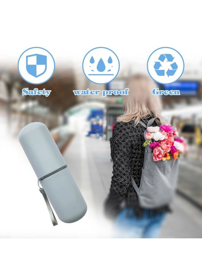 HEIPINIUYE Travel Toothbrush Holder, Toothbrush and Toothpaste Travel Case Portable Toothbrush Holder with Cover for Traveling Bathroom Business Camping School Blue - Image 2