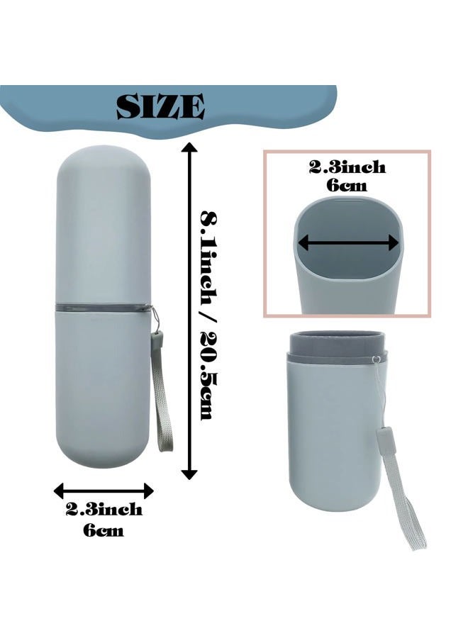 HEIPINIUYE Travel Toothbrush Holder, Toothbrush and Toothpaste Travel Case Portable Toothbrush Holder with Cover for Traveling Bathroom Business Camping School Blue - Image 4