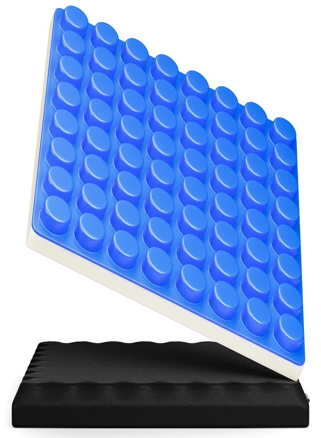 ComfyHug Gel Seat Cushion - Grid Design for Tailbone, Sciatica & Hip Pain Relief | Soft, Pressure-Relieving & Cooling Support for Office Chair, Car, Home & Wheelchair Use (16x16, Black) - Image 1
