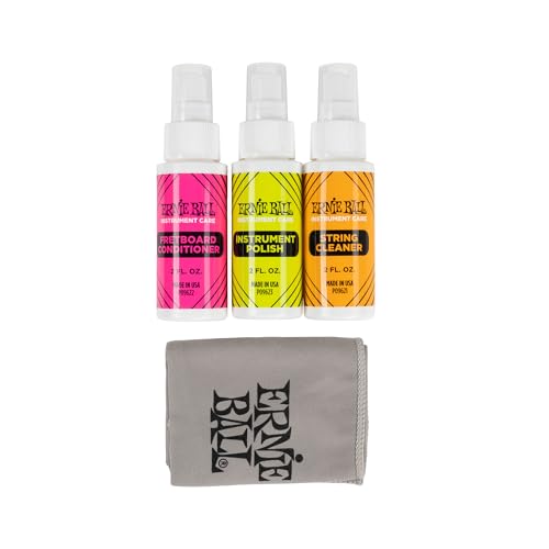 Ernie Ball منتج تنظيف الجيتار من إيرني بول، مُرطب لوح الأصابع، ومنظف الأوتار مع قطعة قماش للتلميع - Image 2