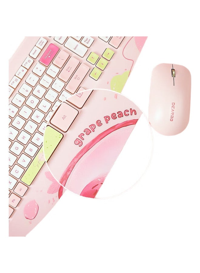 Dearmo Mk8800 Wireless Keyboard And Mouse Combo, 2.4G Wireless Keyboard And Mouse Set For Laptops And Desktop Computers, Colorful Series, Green And Peach - Image 3