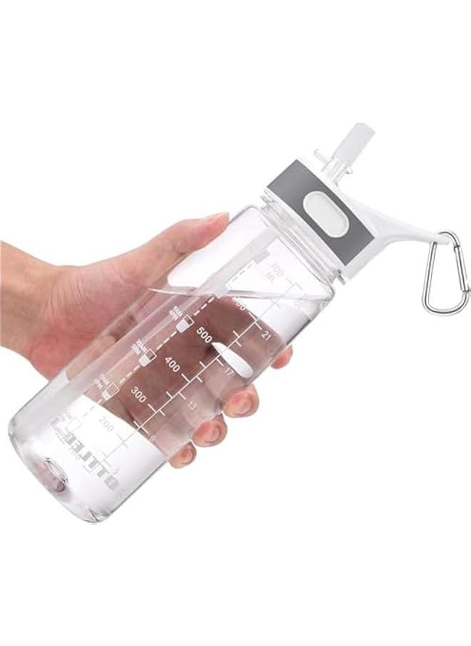 Arabest - Bottled Joy 28oz Clear Water Bottle with Straw for Fitness Outdoor Cycling Gifts Women Men, Leakproof BPA-Free Sports Jug Tritan 800ml Gallon Bottlejoy. - Image 1