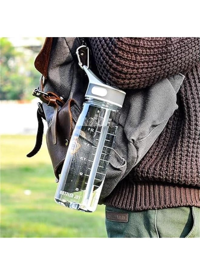 Arabest - Bottled Joy 28oz Clear Water Bottle with Straw for Fitness Outdoor Cycling Gifts Women Men, Leakproof BPA-Free Sports Jug Tritan 800ml Gallon Bottlejoy. - Image 1