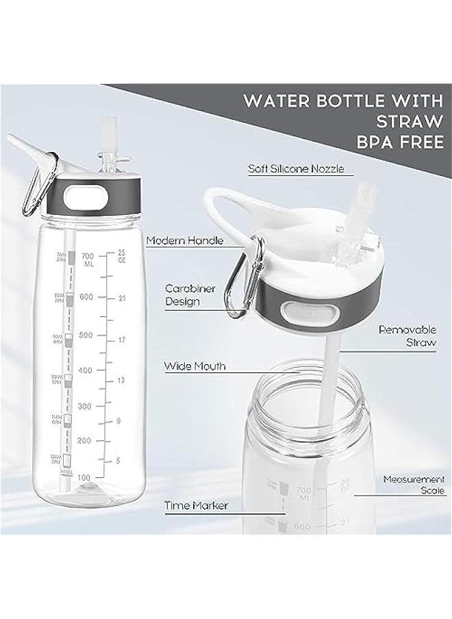 Arabest - Bottled Joy 28oz Clear Water Bottle with Straw for Fitness Outdoor Cycling Gifts Women Men, Leakproof BPA-Free Sports Jug Tritan 800ml Gallon Bottlejoy. - Image 1