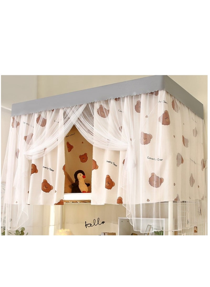 Bluejw Bed Canopy Tents Curtain Blackout Curtain Single Bed Tent Curtain Student Shading Cloth Bed Canopy Mosquito Net Student Sleep Privacy Protection - Image 1