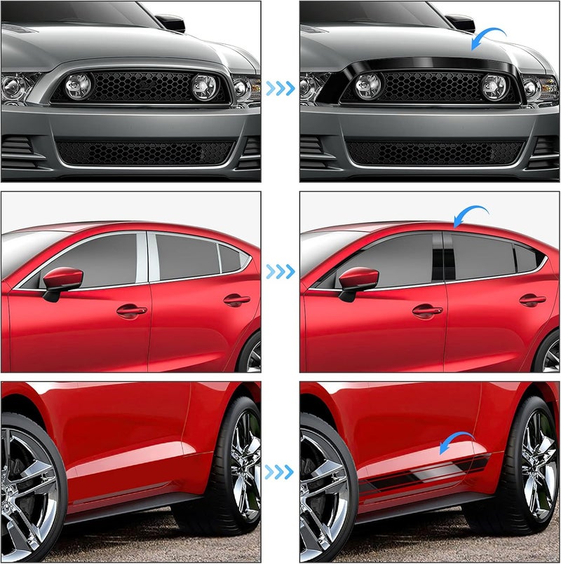 GRTHTATI Gloss Black Vinyl Wrap Tape for Chrome Delete Window Trim Car Door Sill Protector with Vinyl Wrap Tool Kit (Gloss Black, 2in x 30ft) Wide range compatible material - Image 2
