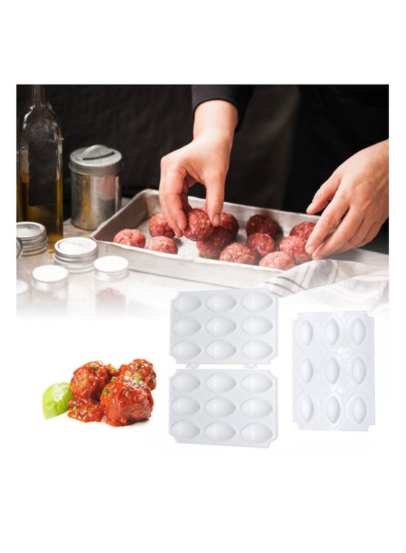 Kibbeh Rolls Maker Mold Meatball Mold Processor Manual Meatloaf Maker Press Tool DIY Upgrade 9 Grids 7 cm Large Size Homemade Meat Maker Kitchen Accessories - Image 1