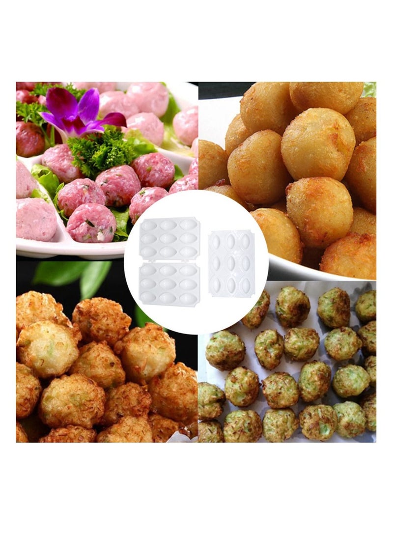 Kibbeh Rolls Maker Mold Meatball Mold Processor Manual Meatloaf Maker Press Tool DIY Upgrade 9 Grids 7 cm Large Size Homemade Meat Maker Kitchen Accessories - Image 3