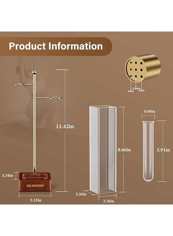 erorex Incense Holder Oud Burner Holder With Removable Glass Cover And Incense Storage Tube Incense Sticks Holder For Yoga Spa Madiation Relaxation Home Decor - Image 2