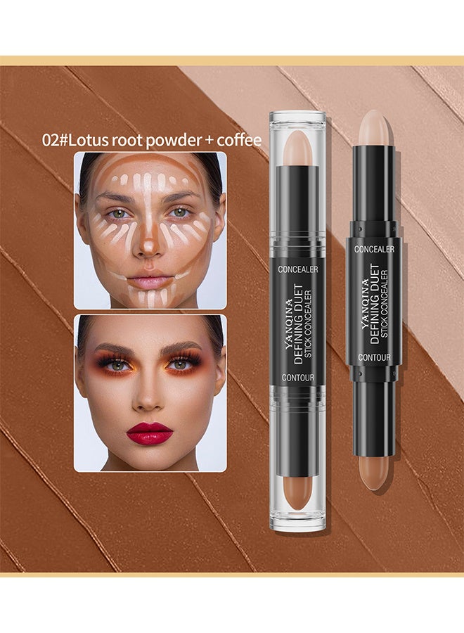 يانقينا عصا مكياج مكياج ثنائية التمييز ، وعصي برونزي محيطية ، وقلم خفي للوجه مقاوم للماء لظلال الوجه الوجه ، قم بإنشاء مكياج ثلاثي الأبعاد - Image 2
