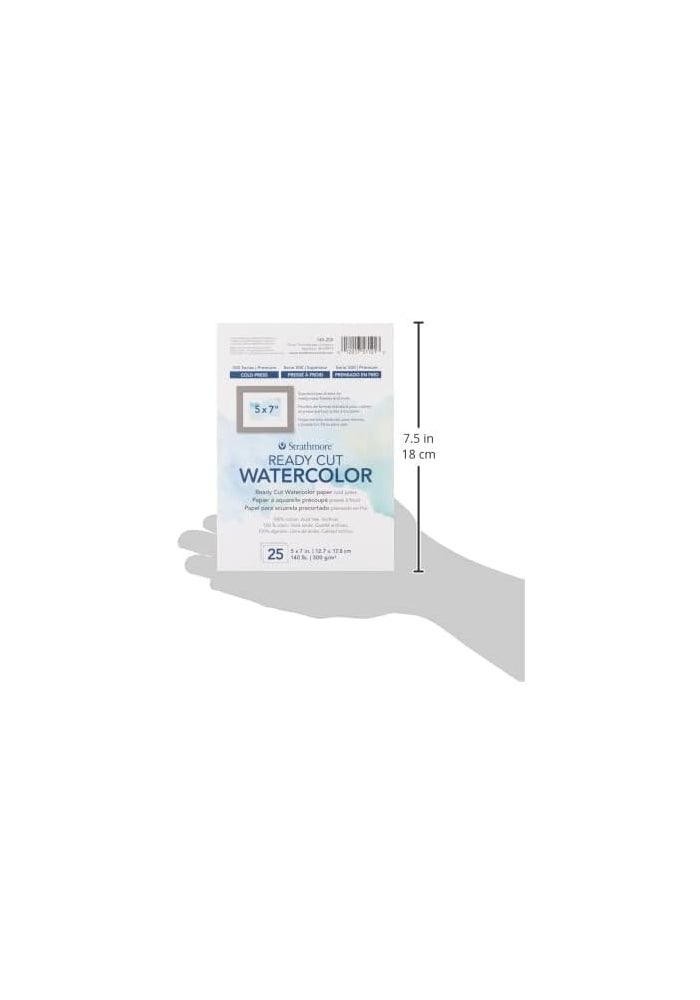 Strathmore Ready Cut Watercolor Paper, Cold Press, 5x7 inches, 25 Sheets - Image 4
