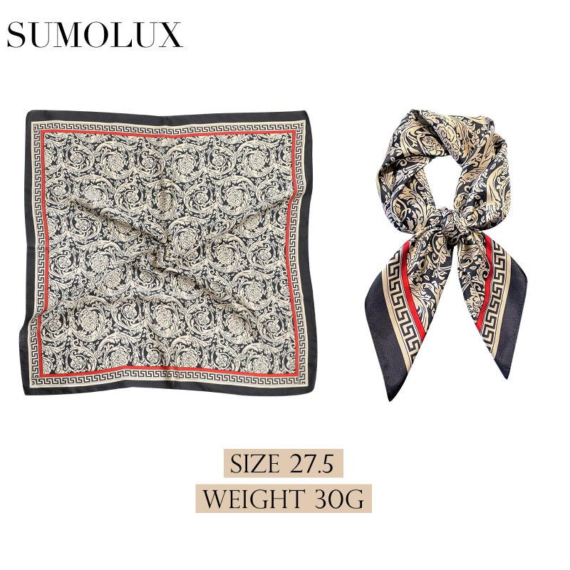 Sumolux Head Hair Scarf for Women Like Satin Silk Scarf Bandana Hair Wrapping Night Large Square Scarves 27.5" - Image 2