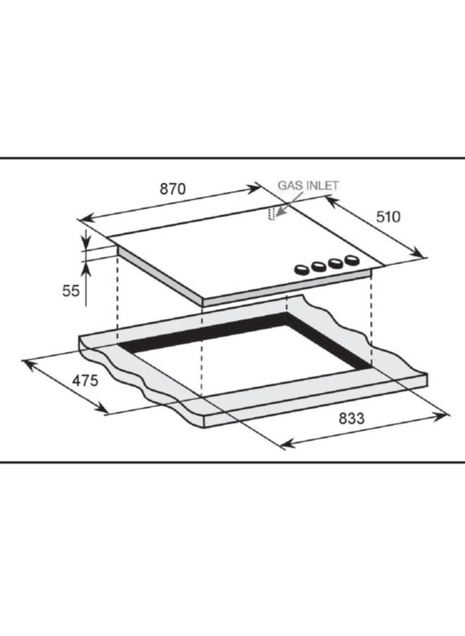 GL General General GL 52x90cm Heavy Duty 5 Burners Built in Cooker, Auto Burn, Total Safety, Side keys, Easy to Clean  - Image 3