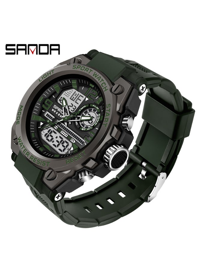 Sanda Men's Watches Sports Outdoor Waterproof Watch Date Multi Function Tactics LED Alarm Stopwatch - Image 1