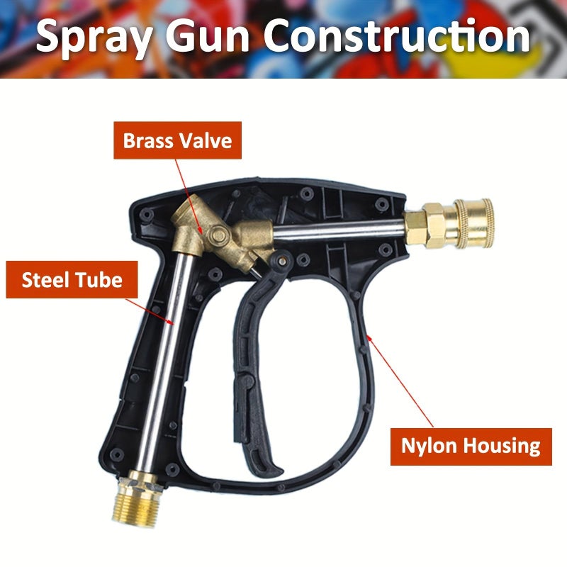 Bear Force High Pressure Washer Gun 3000 PSI Max, Power Washer Short Gun M22-14mm with 1/4 Inch Quick Connector, Compatible for Some of Greenworks for Kar-cher for Ryobi Homelite Pressure Washer - Image 4