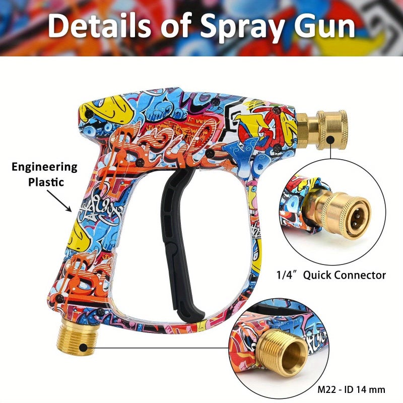 Bear Force High Pressure Washer Gun 3000 PSI Max, Power Washer Short Gun M22-14mm with 1/4 Inch Quick Connector, Compatible for Some of Greenworks for Kar-cher for Ryobi Homelite Pressure Washer - Image 2