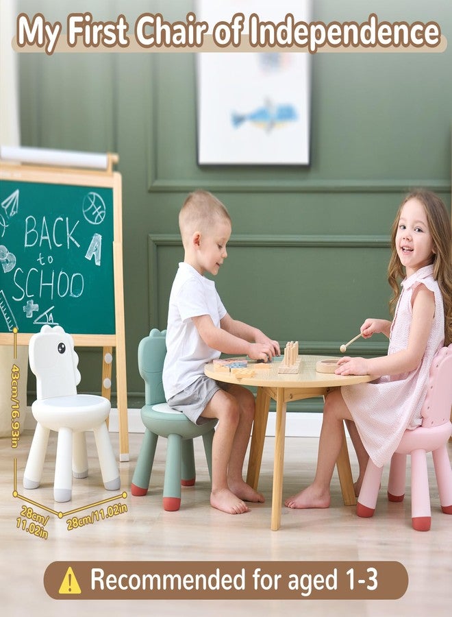 KidBloom Toddler Chair, Plastic Kids Dinosaur Chair, Anti-Slip Toddler Chairs for Table with Dinosaur Backrest, Multi Use Chairs for Kids 1–3, Green - Image 2