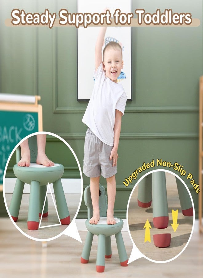 KidBloom Toddler Chair, Plastic Kids Dinosaur Chair, Anti-Slip Toddler Chairs for Table with Dinosaur Backrest, Multi Use Chairs for Kids 1–3, Green - Image 5
