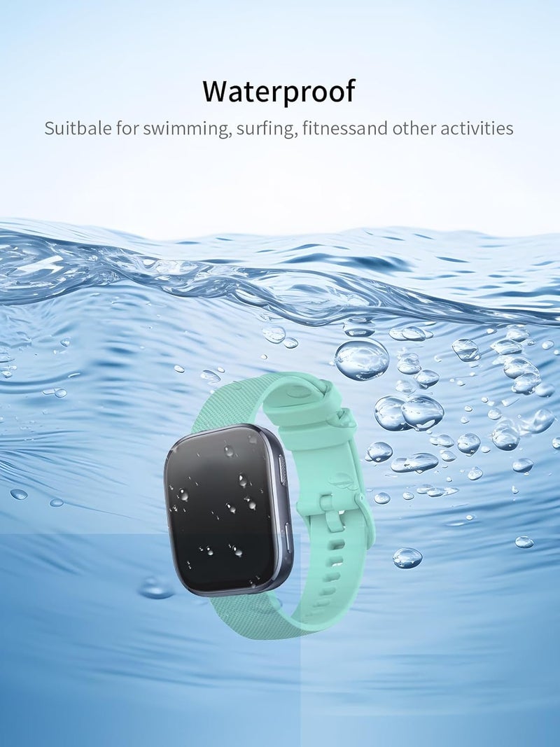 WUNIAK Smart Watch Band 22mm, Soft Silicone Sport Replacement Strap, Waterproof Lightweight Wristband for Men & Women .Teal Green - Image 4