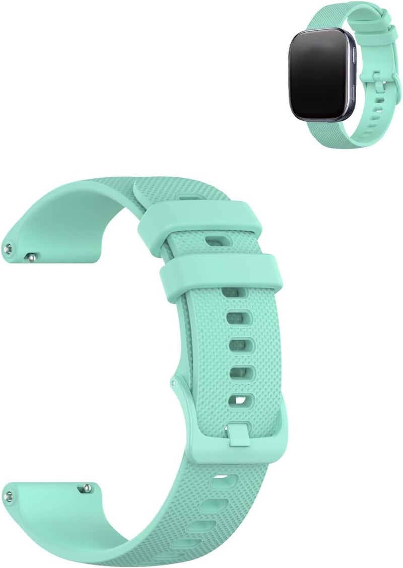 WUNIAK Smart Watch Band 22mm, Soft Silicone Sport Replacement Strap, Waterproof Lightweight Wristband for Men & Women .Teal Green - Image 1
