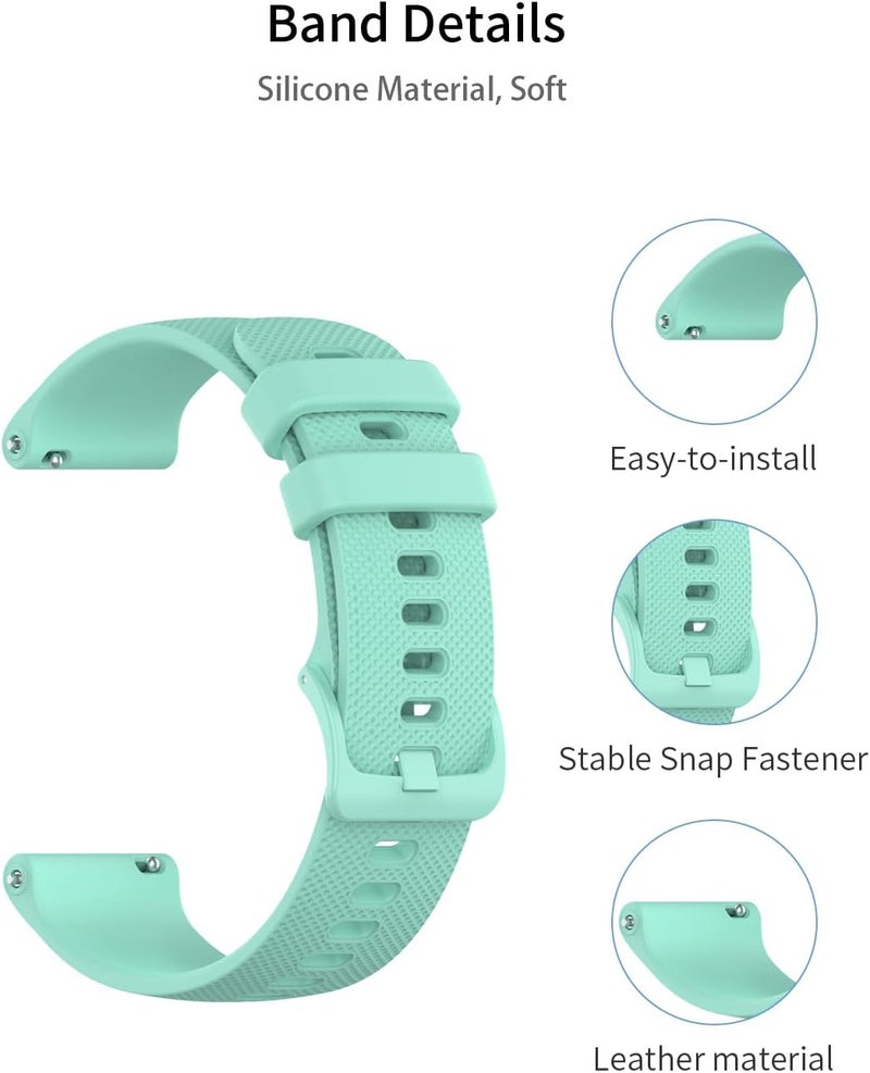 WUNIAK Smart Watch Band 22mm, Soft Silicone Sport Replacement Strap, Waterproof Lightweight Wristband for Men & Women .Teal Green - Image 3