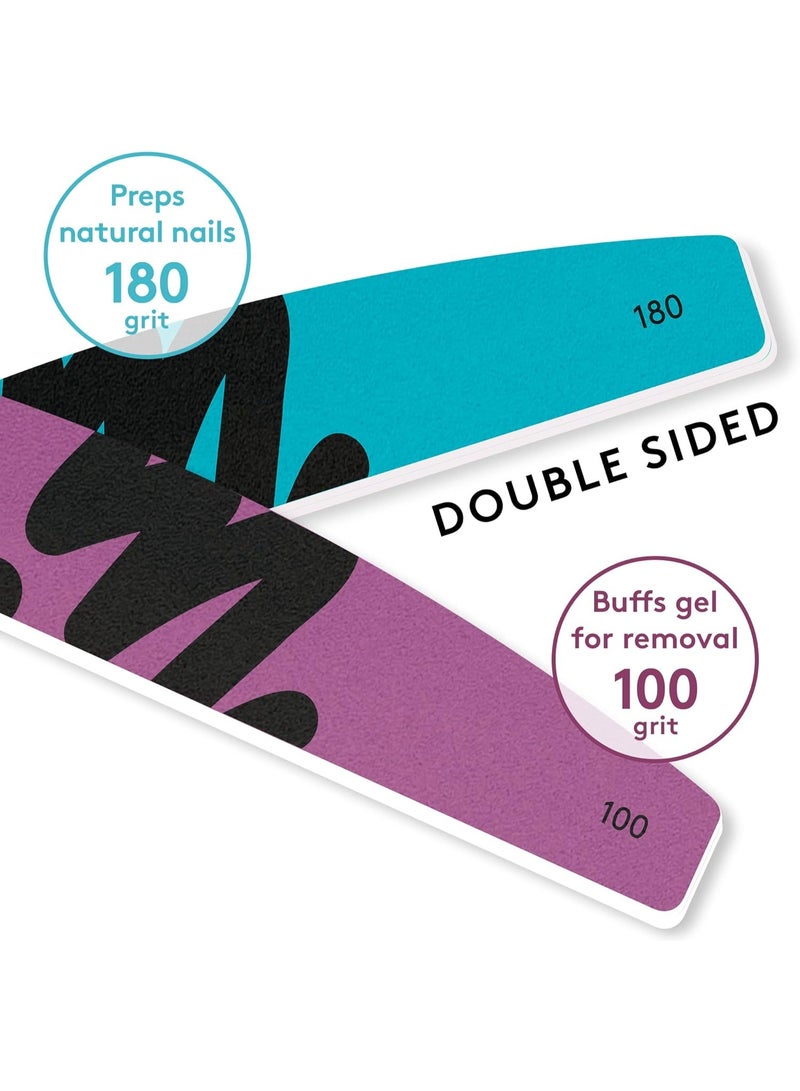 mylee Dual Grit Foam Nail Files 100/180 Grit Pack of 2 Professional Salon Quality Manicure at Home File and Contour Suitable for Acrylic Natural Nails and Gel Polish Removal Prep Shape and Repair - Image 4