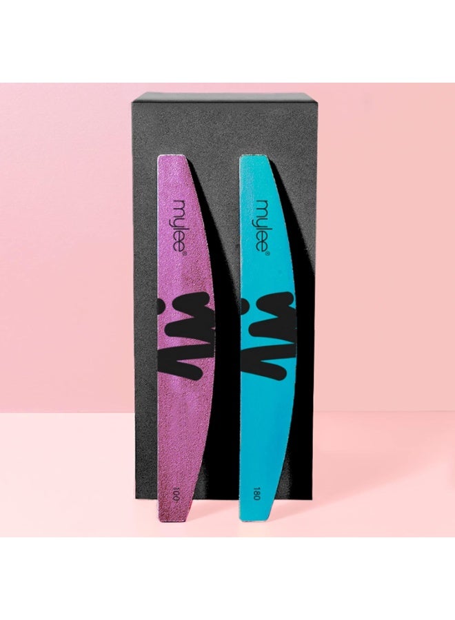 mylee Dual Grit Foam Nail Files 100/180 Grit Pack of 2 Professional Salon Quality Manicure at Home File and Contour Suitable for Acrylic Natural Nails and Gel Polish Removal Prep Shape and Repair - Image 3