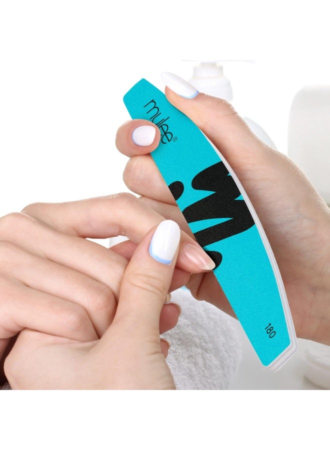 mylee Dual Grit Foam Nail Files 100/180 Grit Pack of 2 Professional Salon Quality Manicure at Home File and Contour Suitable for Acrylic Natural Nails and Gel Polish Removal Prep Shape and Repair - Image 5