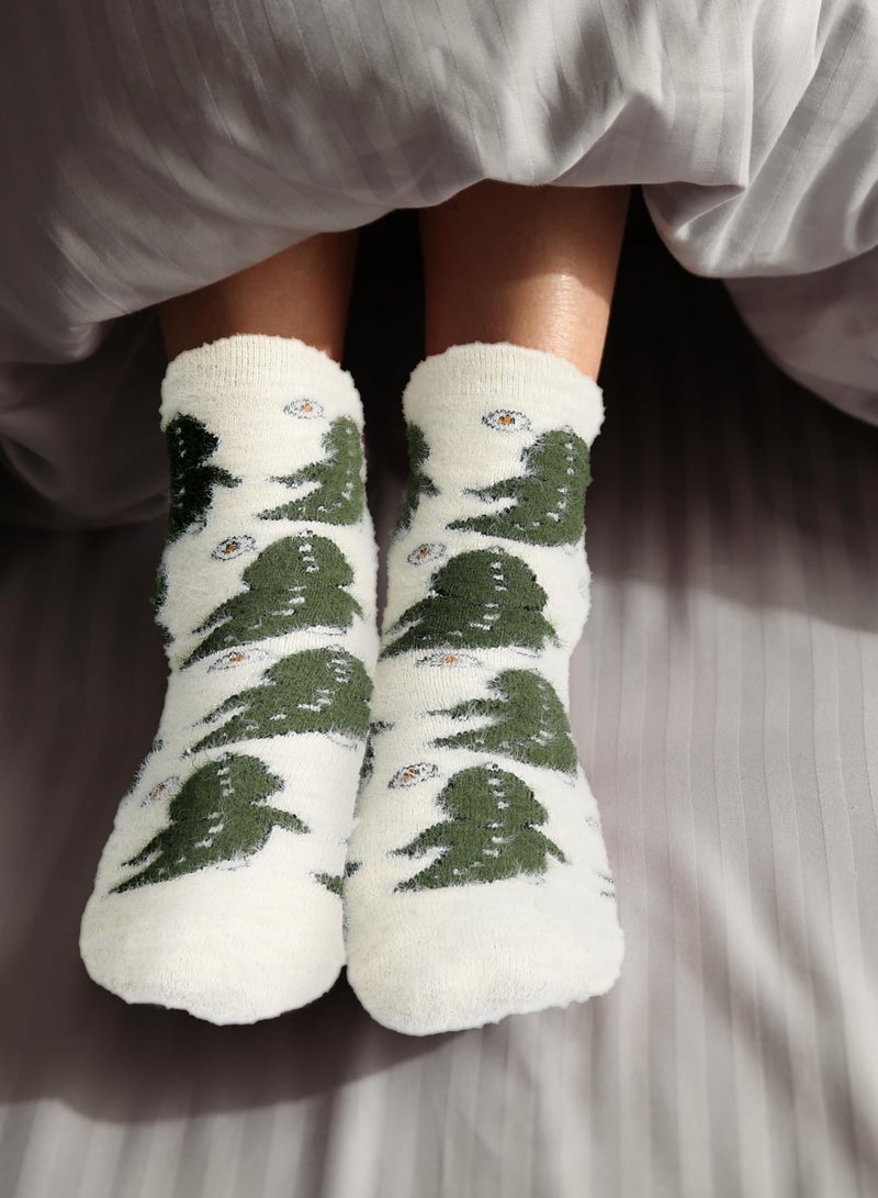 SYOSI 5 Pairs Fuzzy Socks, Animal Fuzzy Socks Funny Fluffy Soft Socks, Warm Soft Slipper Sock, Warm Winter Sleep Socks, Sleeping Thermal Fleece Plush Sock, for Winter Home Sleeping Holiday Gifts - Image 2