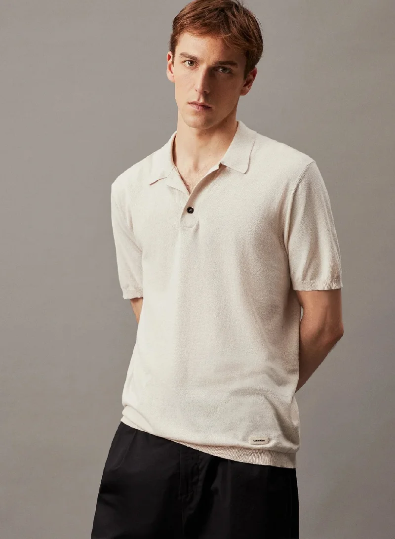 CALVIN KLEIN Cotton Silk Polo Shirt