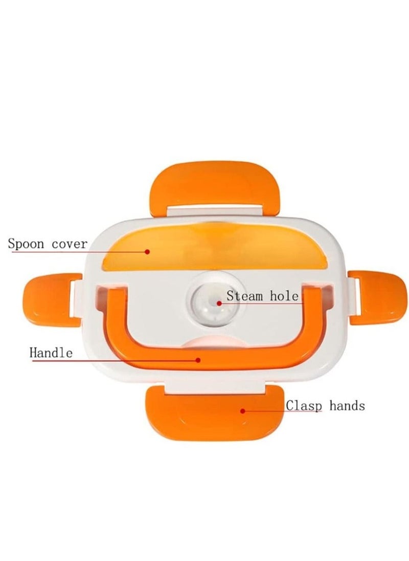 Electric Lunch Box Food Heater,12V&110V&220V 2-in-1 Portable Food Warmer Lunch Box for Car and Home, 304 Stainless Steel Containers Spoon 1.5L,12V+110V - Image 2