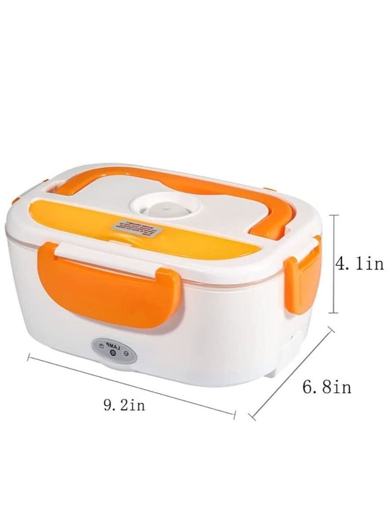 Electric Lunch Box Food Heater,12V&110V&220V 2-in-1 Portable Food Warmer Lunch Box for Car and Home, 304 Stainless Steel Containers Spoon 1.5L,12V+110V - Image 3