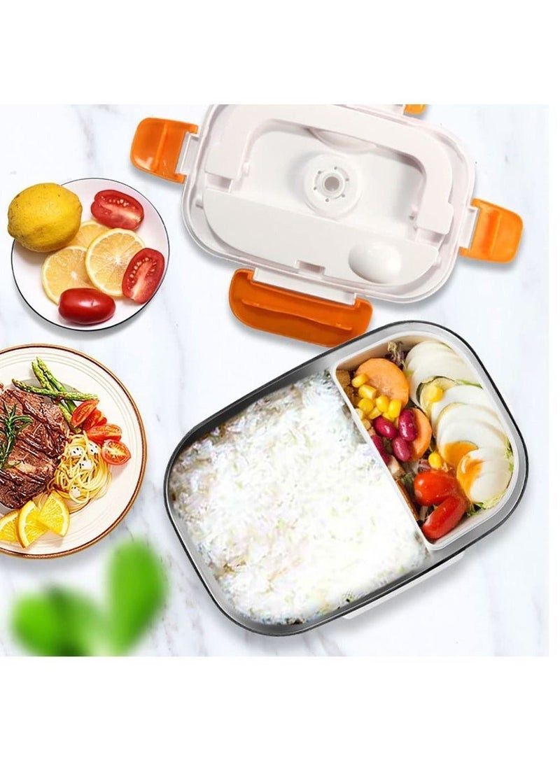 Electric Lunch Box Food Heater,12V&110V&220V 2-in-1 Portable Food Warmer Lunch Box for Car and Home, 304 Stainless Steel Containers Spoon 1.5L,12V+110V - Image 5