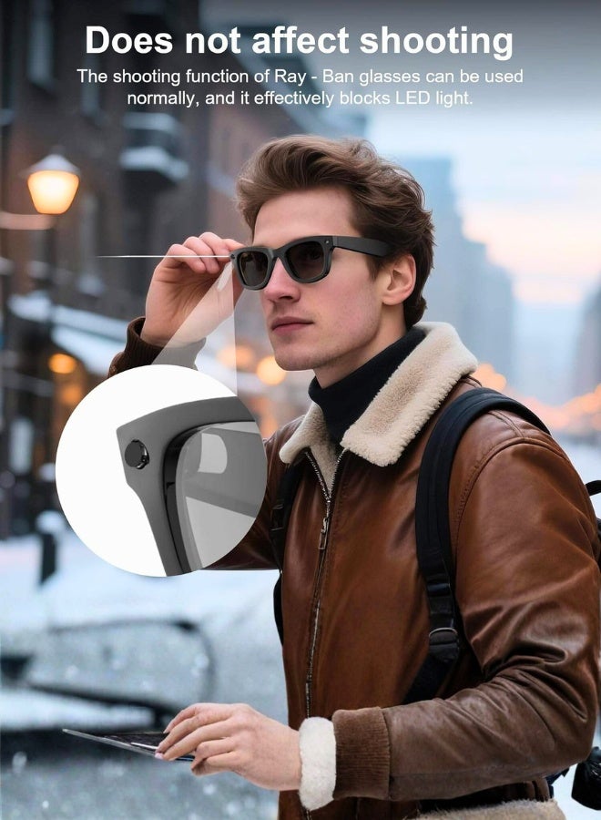 Chase Up LED Light Blocking Stickers for Ray-Ban Meta Smart Glasses – Compatible with Wayfarer, Skyler & Headliner | Privacy & Light Control Accessory - Image 2