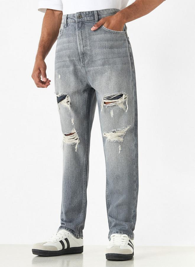 SP Characters Ripped Detail Jeans with Pockets - Image 1