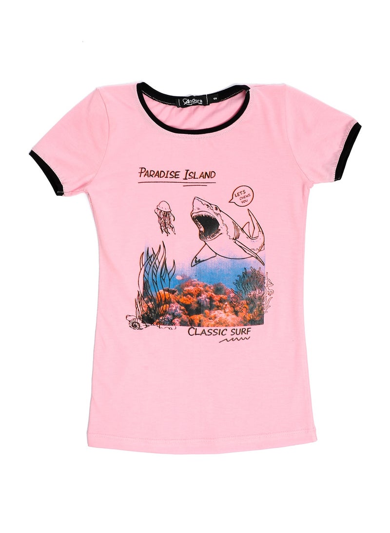 Andora Slip On Rose Printed Boys T-Shirt  - Image 1