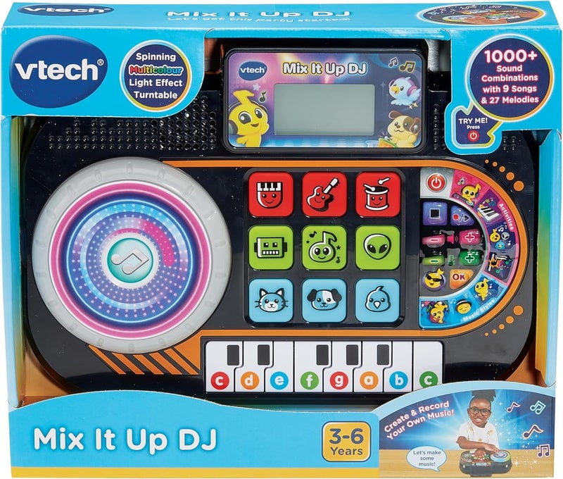 VTech Mix It Up DJ Mixer Interactive Music Toy with Sounds, Games & Recording Piano Keys, Turntable & Light Effects Kids DJ Toy for Creative Play - Image 4